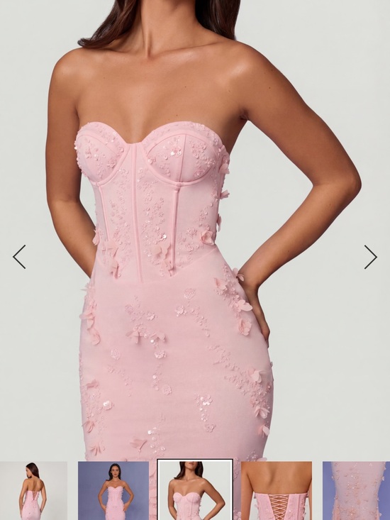 Oh Polly Dresses & Skirts - Oh Polly Strapless Pink Embellished Corset Dress